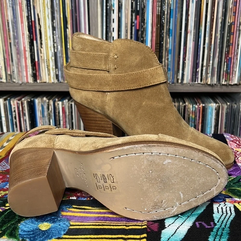 Rag & Bone Harrow Suede Ankle Boot in Hazel Size 37.5 - Picture 5 of 8